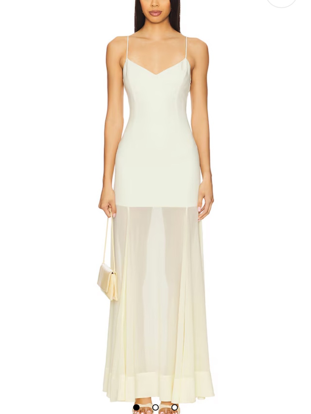 NWT Lovers and Friend Sleeveless Sheer Maxi Dress in butter yellow